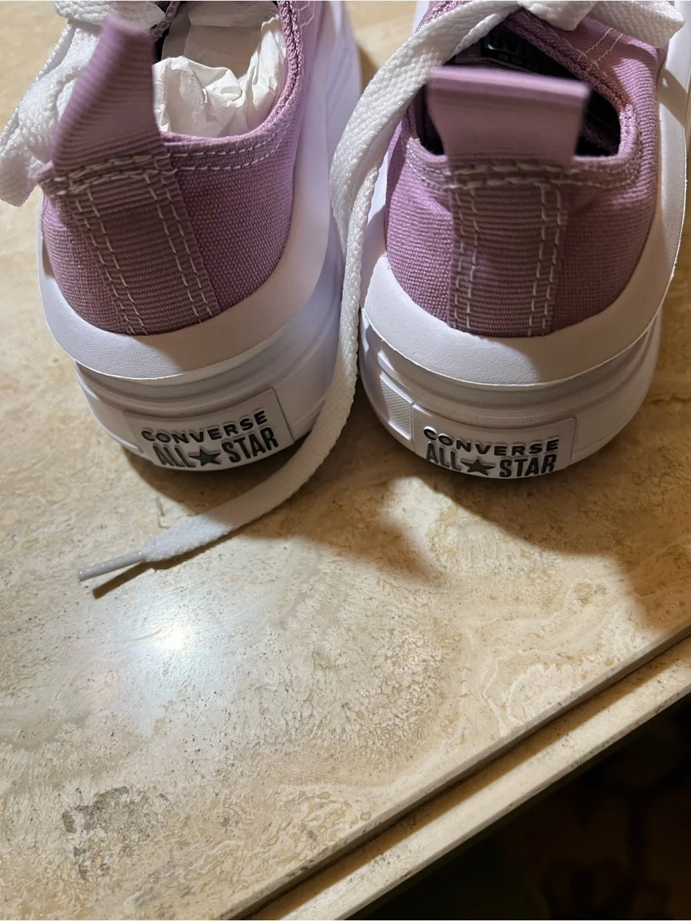 Lilac Canvas Chucks Low-Top Sneakers with White Toe Cap